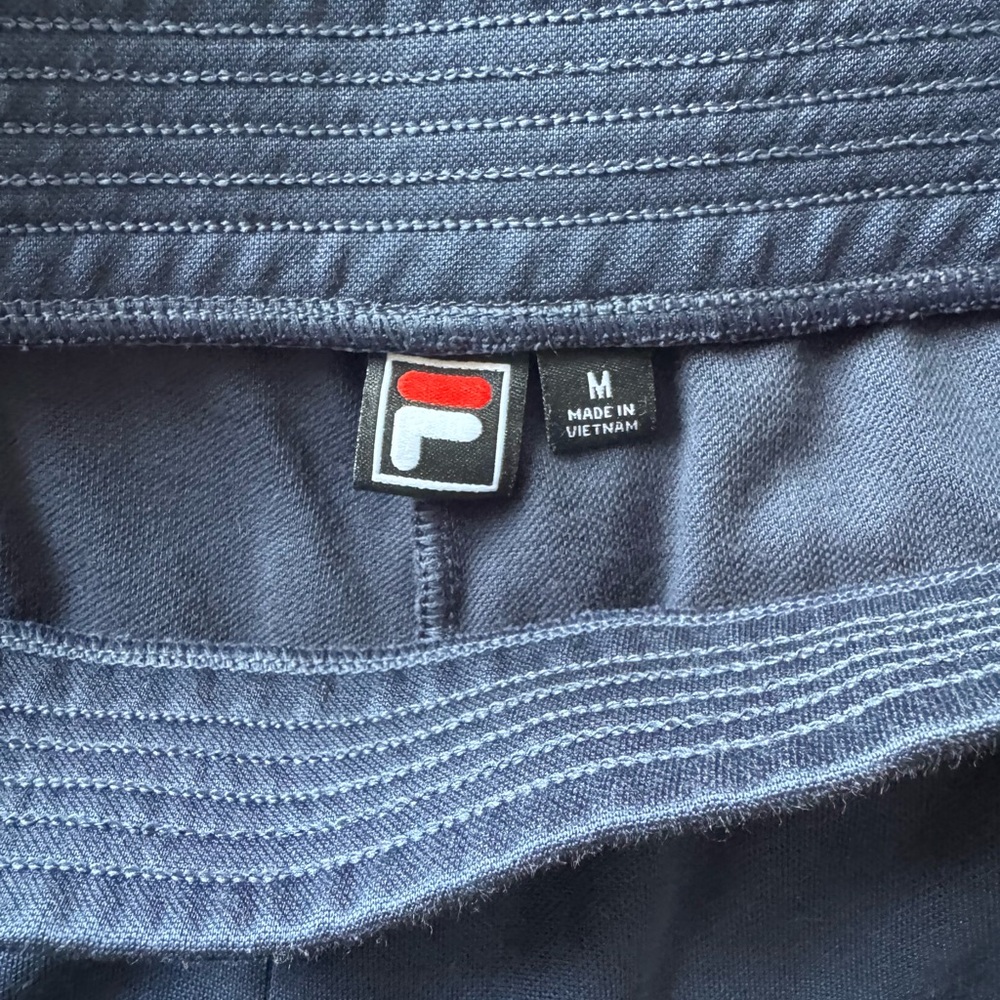 New Fila Track Pants, medium, blue w/sport stripes, straight- wide leg joggers - Picture 7 of 10